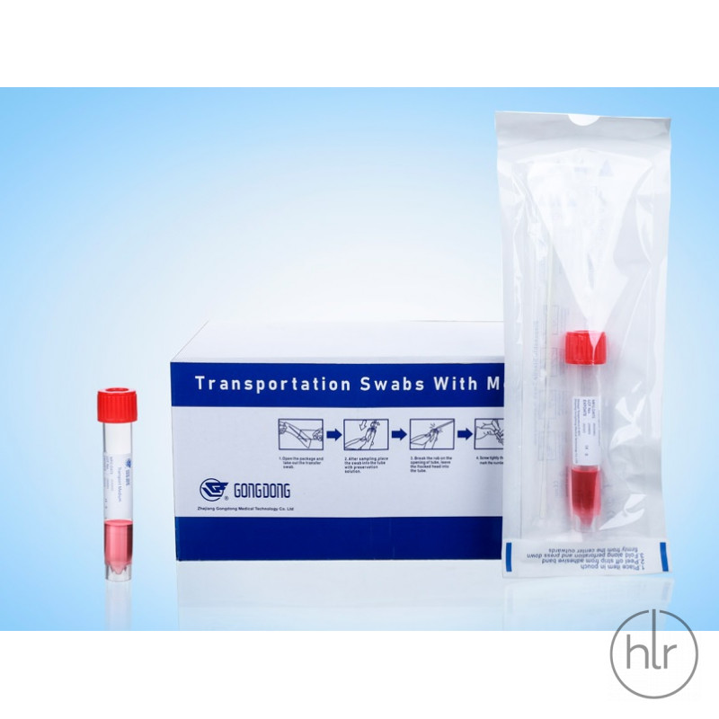 Комплект для збору зразків (Аплікатор з віскозною намоткою в пробірці 15,8*100 мм з середовищем VTM 3 мл для транспортування вірусів) стерильний, інд.уп.,